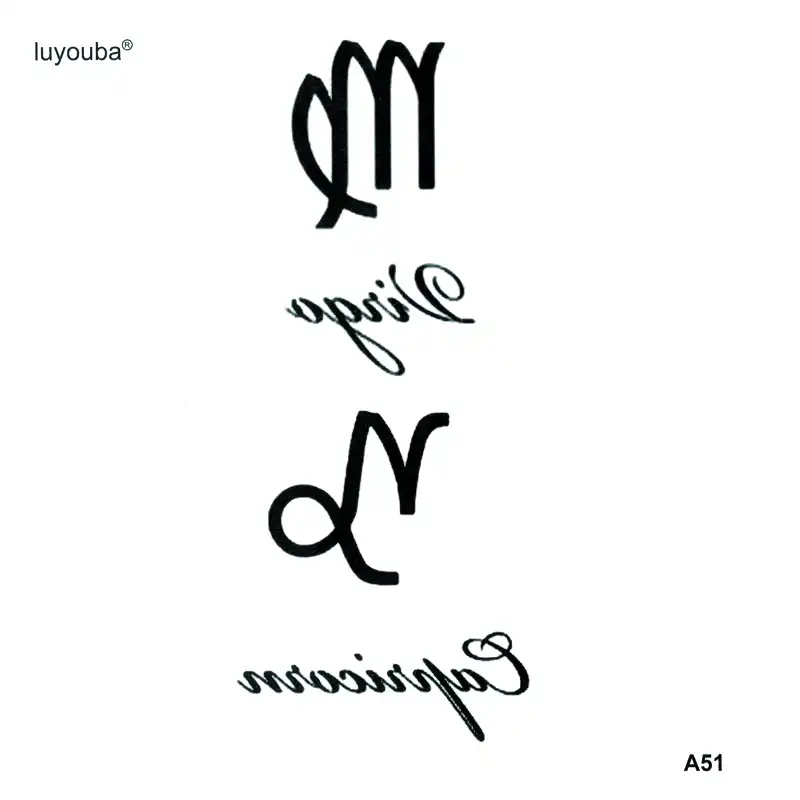 乙女座と山羊座防水一時的なタトゥーステッカーヘナタトゥーボディステッカーフェイクタトゥーフラッシュ Tatuajes 消えるタトゥー Aliexpress