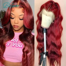 

99J Burgundy Body Wave Lace Frontal Wig 13x4 Lace Front Human Hair Wig Pre Plucked Brazilian for Balck Women Transpant Lace Wig