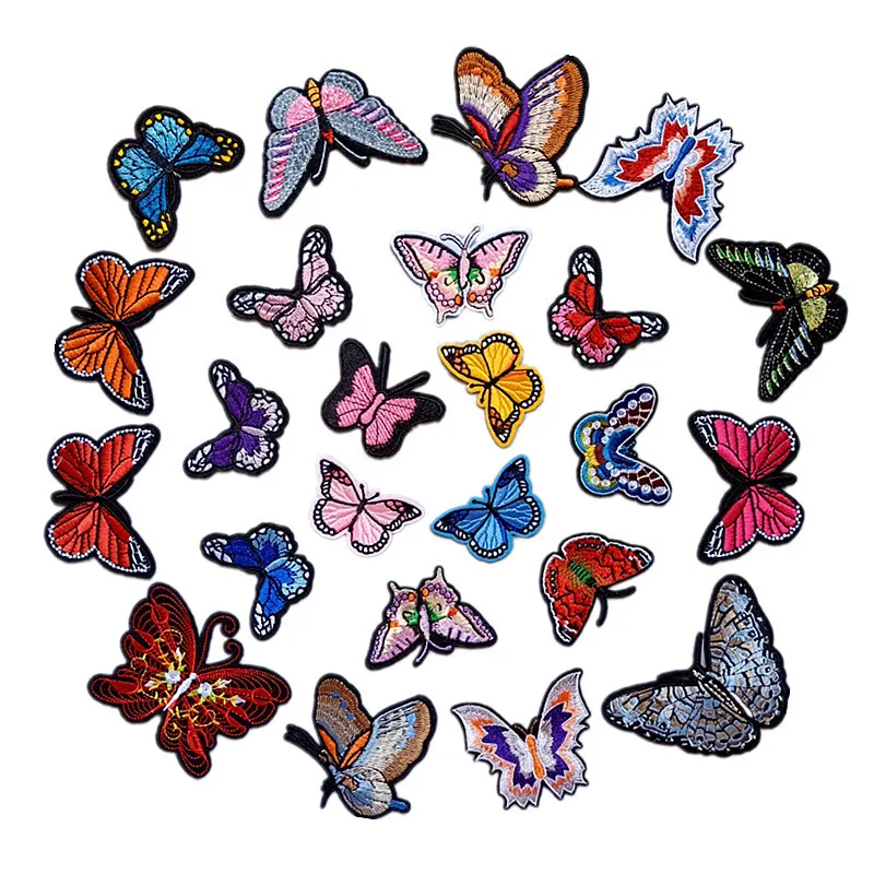 

1PCS/NEW Back Glue Ironing Embroidery Cloth with Butterfly Emblem Lovely Computer Embroidery Personal Garment Decoration Patches