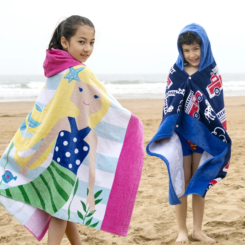 Полотенце Хлопковое детское полотенца пляжное полотенце с капюшоном, одеяло, супервпитывающее мягкое плавальный полотенце для бассейна, накидка, детское полотенце s