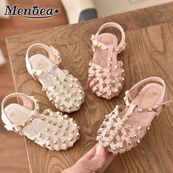 

Menoea 21-36 Summer New Children Casual Shoes Girls Rivet Princess Shoes Glitter Children Baby Dance Shoes Toddler Girl Sandals