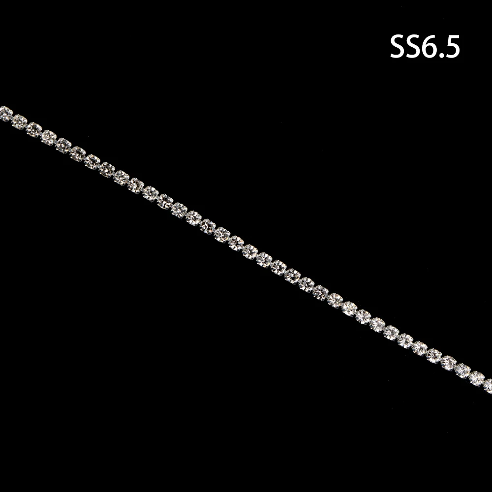 SS6.5-SS16(2 мм-4 мм) Супер яркое шифрование 10 метров DIY Швейные аксессуары для одежды с плоской задней частью прозрачные стразы-цепочки
