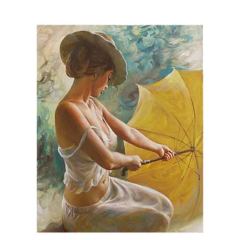 

GATYZTORY Zero Basis HandPainted Oil Painting DIY Painting By Numbers Beauty Picture Colouring Leisure Home Decor Custom Photo