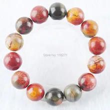 WOJIAER Пикассо Jaspers камень драгоценный КРУГЛЫЙ 14 мм бусины стрейч браслет 7 дюймов ювелирные изделия PK3066