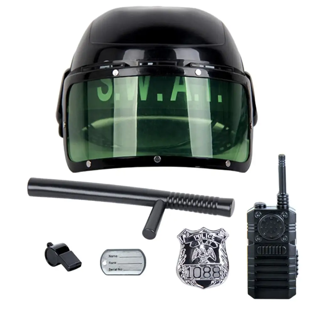 Mejor precio 6 unids/set chico policía en motocicleta casco y oficial de traje de juego de rol juego 0KJ5W30M