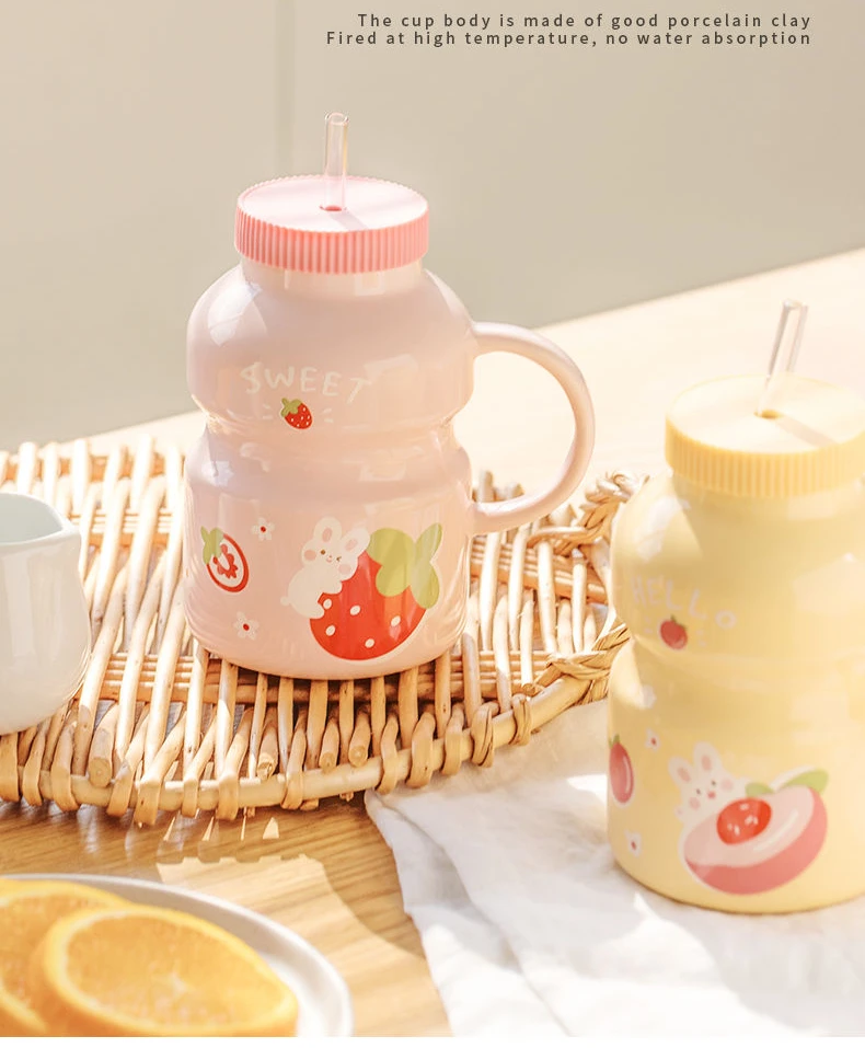 Fruity Ceramic Milk Bottle Mug - 18 - Kawaii Mix