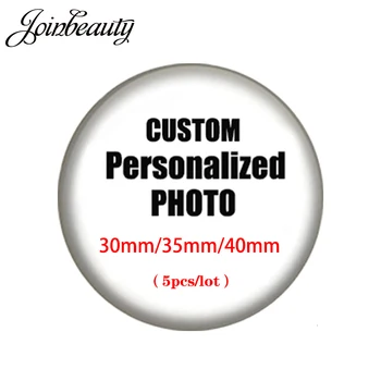 

JOINBEAUTY New Arrivals 30/35/40MMPersonalization Custom Photo DIY Round Glass Dome For Necklace Keychain Making Finding NA01