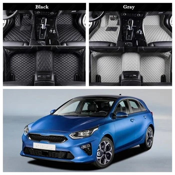 

Waterproof Car Floor Mats for KIA Forte Optima Rio Soul Rio 3 Forte Ceed Stinger Custom Leather Cars Foot Rugs Auto Carpet Cover