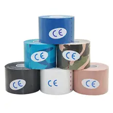 10 рулонов 5 см* 5 м терапевтический Спортивная Кинезиология лента Водонепроницаемый эластичный спортивный пластырь для мышц для тяжелой атлетики плеча для коленного сустава;