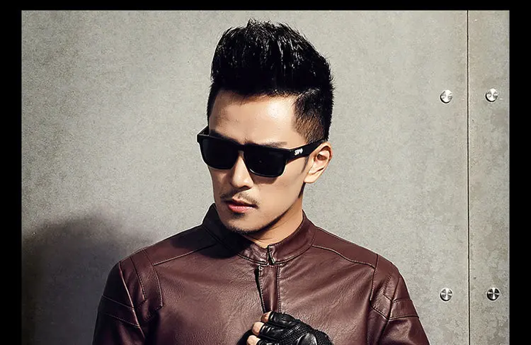 New Style MEN'S PU Jacket Short Imitation Leather Clothing Men's Autumn Thin Locomotive Leather Coat Outer Mold Entity