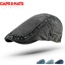 Джинсовый Берет Корейская мода Bere Женская шляпка британский стиль классический плед Newsboy Cappelli папа маляр шляпа Bere