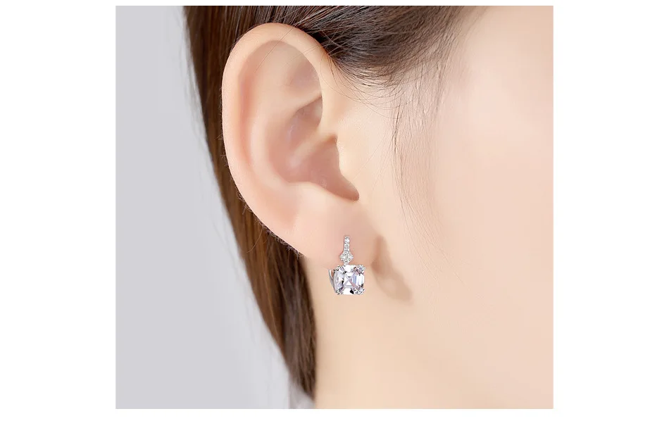 925 sterling silver earrings female Morgan stone high quality Zircon Earrings Wedding Engagement Fashion Jewelry Gifts