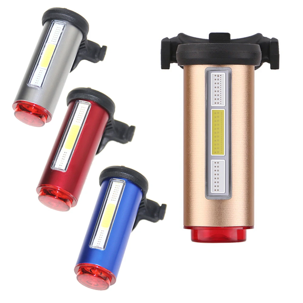 Sale 3 Colors In 1 LED Bicycle Tail Light Lamp COB Visual Night Riding Warning Bike Rear Lantern 100LM 850aAH Rechargeable Taillight 2