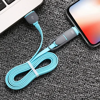 

Two-in-One USB Cable TPE Suitable for Vovo Apple Huawei Type-c Android Micro Mobile Phone Fast Charge