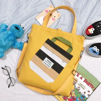 

Summer new multi-purpose models can be shoulder diagonal across one shoulder portable color check college canvas bag