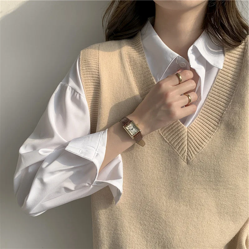 

Spring and autumn 2020 women's Vintage sweater vest foreign style age reduction fashion versatile top
