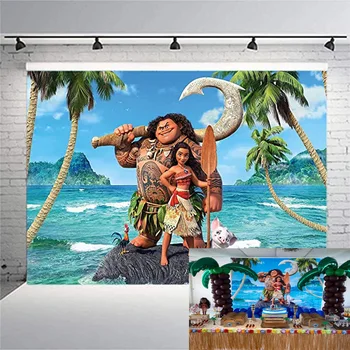 

Moana Maui Beach Theme Photography Background Vinyl Waialiki Maui Birthday Party Decoration Photo Ocean