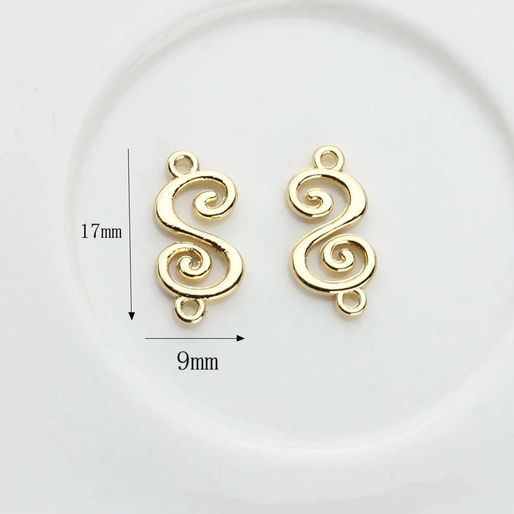 20 teile/los Zink-legierung Gold Spirale Mini Blumen Charms Anhänger Stecker Für DIY Schmuck Halskette, Zubehör – Detail 4