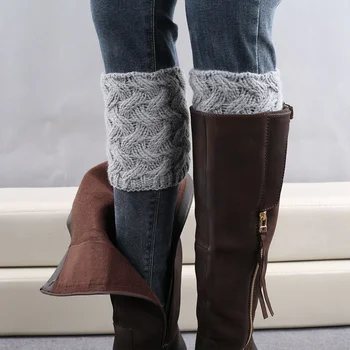 

Women Leg Warmers Short Section Thick Acrylic Winter Sport Hiking Boot Cuffs Christmas Camping Running Socks Knitted Socks Y4