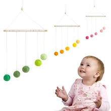 

Baby Montessori Plush Ball Pendant Colorful Mobile Hanging Crib Toy Kids Visual Sensory Game Color Cognitive Educational Toys