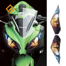 Для Kawasaki ninja 250 300 аксессуары для мотоциклов передняя обтекатель наклейка на фару Защитная Наклейка на фары защита