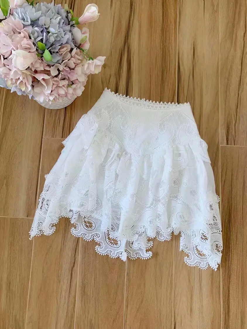 Just Skirt Новинка 11,5, высокое качество, женские топы с рукавами-фонариками и воротником-стойкой+ юбка с высокой талией и вышивкой, костюм - Цвет: Just Skirt
