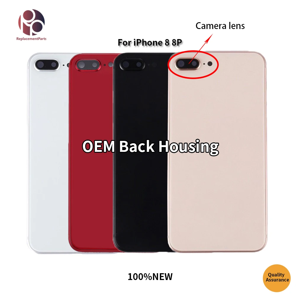 

Replacement Battery Back Cover For iphone 8 Plus 8G Rear Door Housing Case Replacement Parts with Adhesive Sticker + Camera Lens