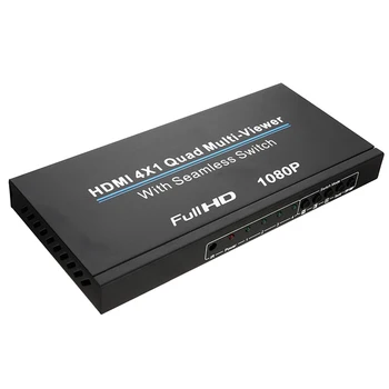 

EU Plug HDMI 4x1 Switch Quad Multi Viewer Splitter Ultra with Seamless Switcher HD Video 1080P for PS3/PC/STB/DVD Support 5 Mode