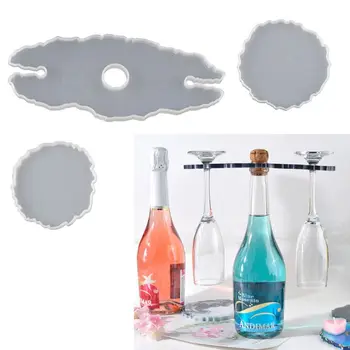 

3Pcs Handmade Wine Glass Rack Epoxy Resin Mold Bottle Shelf Storage Coaster Resin Casting Tray Mould Tools Kit Art Craft