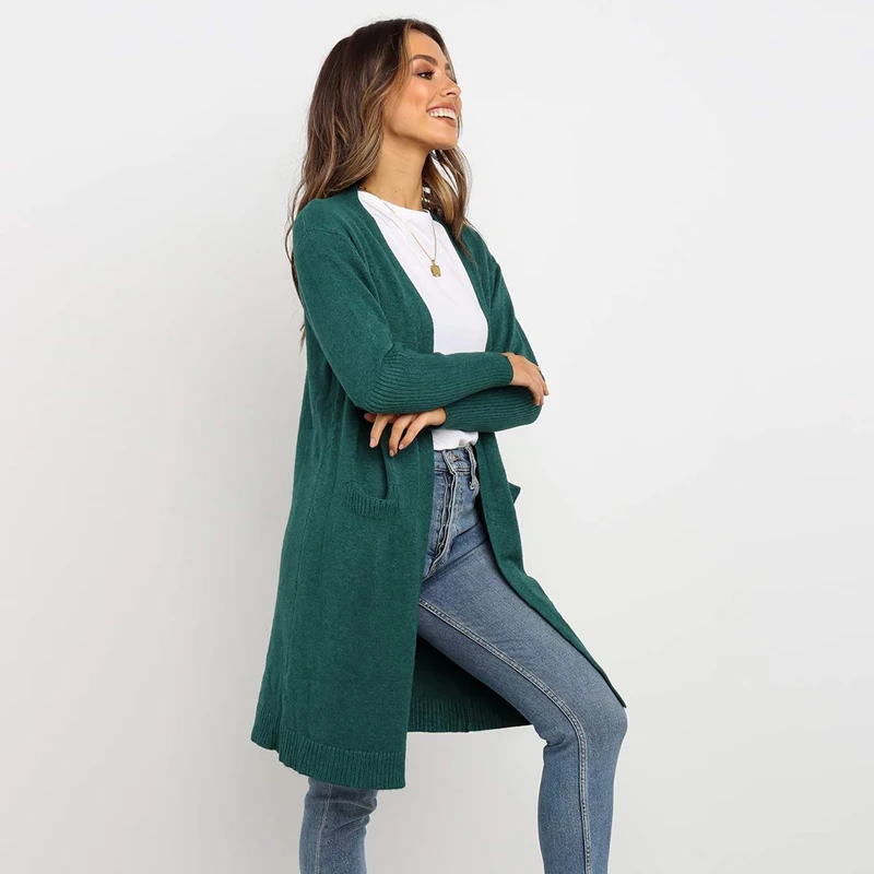 JENYAGE, кардиганы, женская зимняя одежда, модная куртка, повседневные, вечерние, для девочек, вязанные, с длинным рукавом, свободные, с карманами, свитер, кардиган
