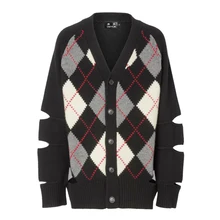 DUYOU осенне-зимний свитер, мужской кардиган с рукавом, вязаный свитер в клетку, мужской повседневный модный свитер высокого качества