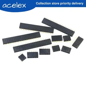 

10Pcs 2.54mm Stright Female Single Row Pin Header Strip PCB Connector 1*2/3/4/5/6/7/8/10/12/16/20/40 Pin