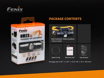 

Fenix HM23 Cree neutral white LED Max 240 lumens Waterproof AA Headlamp