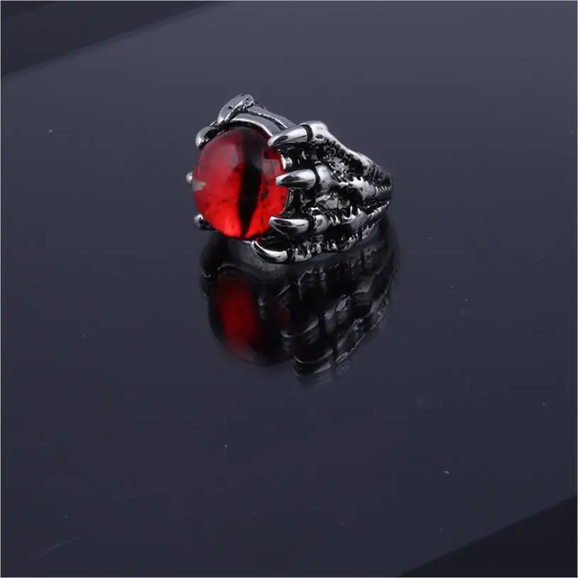 

Personality Devil's Eye Men's Ring Dragon Claw Eagle Claw Devil Eye Ring Gothic Punk Stainless Steel Open Couple Ring