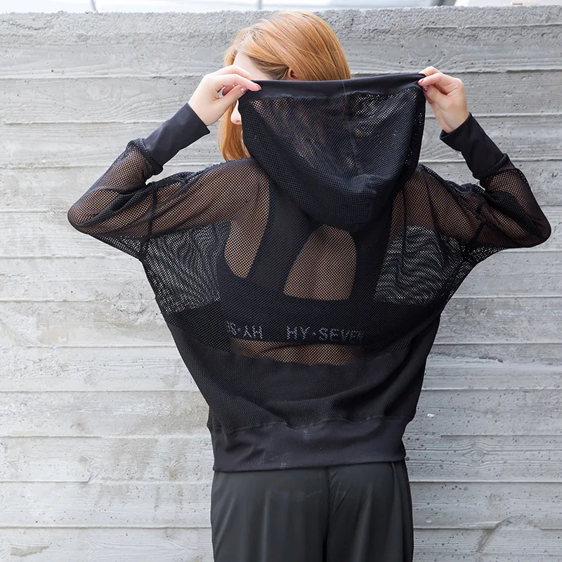 

Spring And Summer New Style Hollow out Long Sleeve Fitness Suit Yoga Running Tops Loose Gauze Sports Blouse Women's