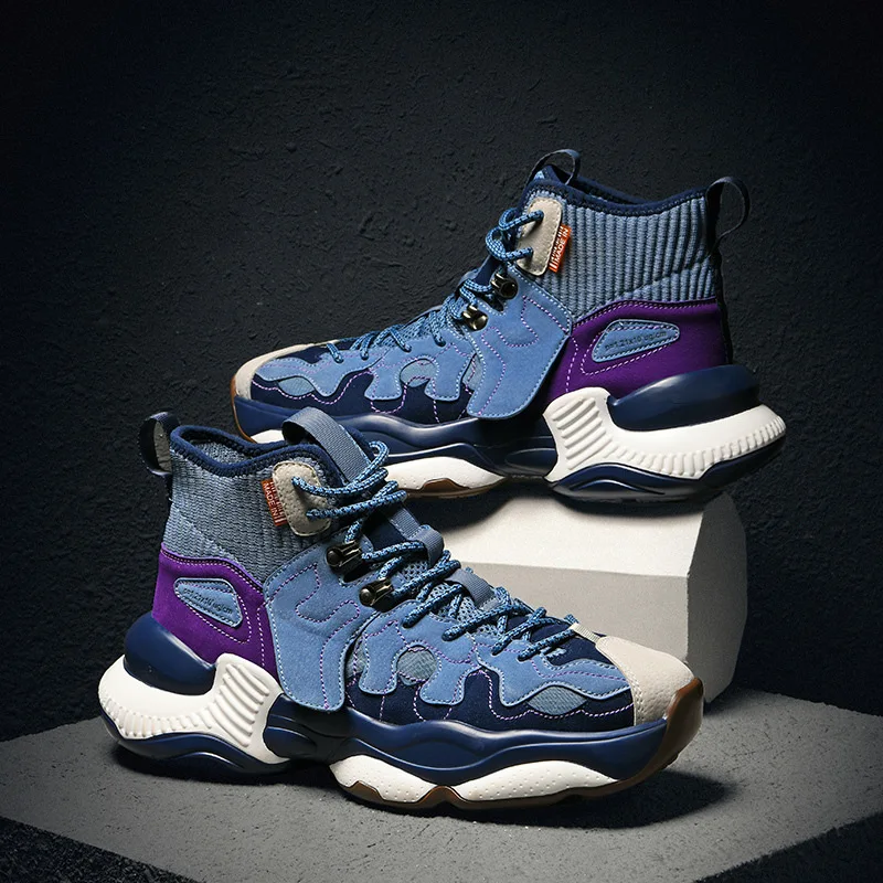 

2019 New Style Autumn MEN'S SHOES Korean-style Trend Casual Shoes Versatile Hight-top Athletic Shoes Men High State of Basketbal