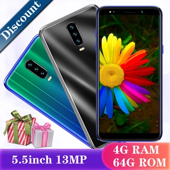 

A80 quad core smartphones 4G RAM 64G ROM 13mp Android mobile phones face ID unlocked celulares Global version Fast shipping wifi