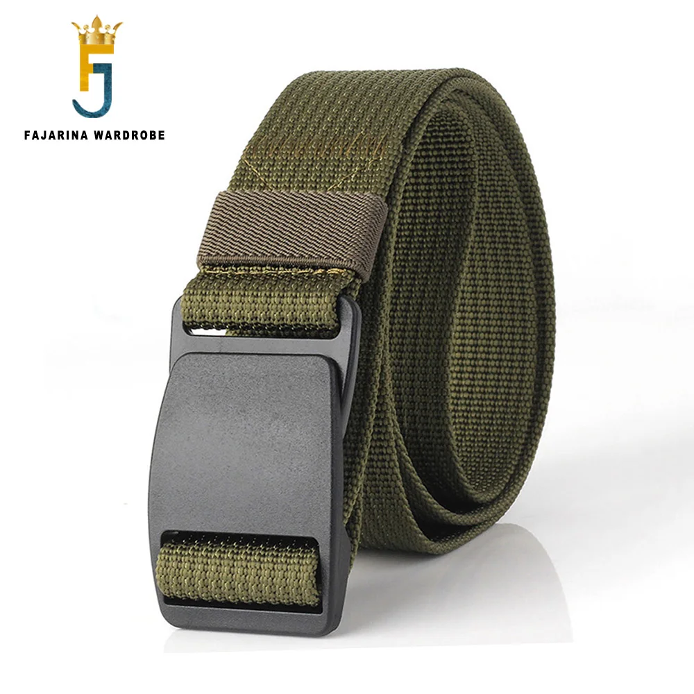 FAJARINA Men's Design Fashion Styles Nice Nylon Men High Quality Plastic Buckle Belts Man 120cm Length 3.8cm Width CBFJ0073