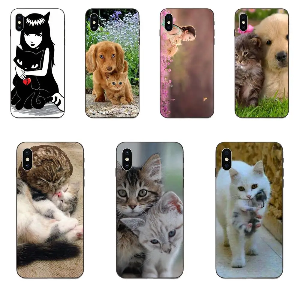 Lovely Best Cats Friend TPU Phone Cases Cover For Apple iPhone 4 4S 5 5S SE 6 6S 7 8 Plus X XS Max XR | Мобильные телефоны и