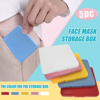 

5pcs 2020 Portable Moisture-proof Storage Box Mask Case Storage Box Band-aid Bill Temporary Storage Folder Mask Mascarilla