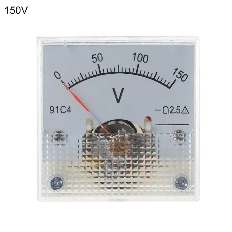 91C4 DC Вольтметр аналоговый Панель Напряжение цифровая высокая температура указатель Тип 3/5/10/15/20/30/50/100/150/250V - Цвет: 150V