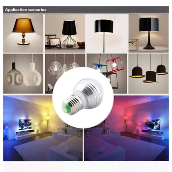 

E27 E14 LED Bulb RGB Lamp AC85-265V Dimmable RGB LED Spot Light Bulb 16 Colors With IR Remote Control Dimmable