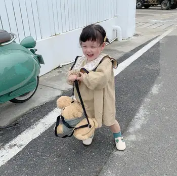 

2019 Korean Style Girls Dress Fashion Autumn Cotton Linen Girls Dresses 1-6 Years PZ11