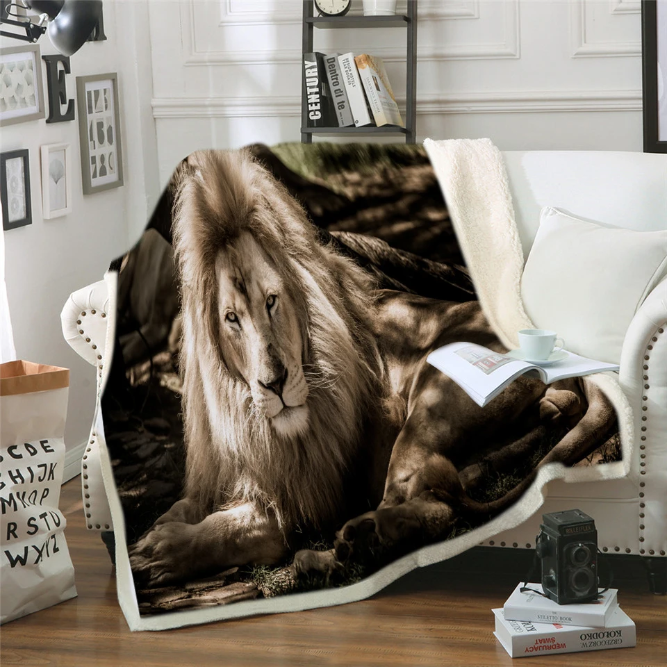 Lion King Printed Velvet Plush Throw Blanket Bedspread for Kids Girls Sherpa Travel Couch Quilt DIY Design | Дом и сад