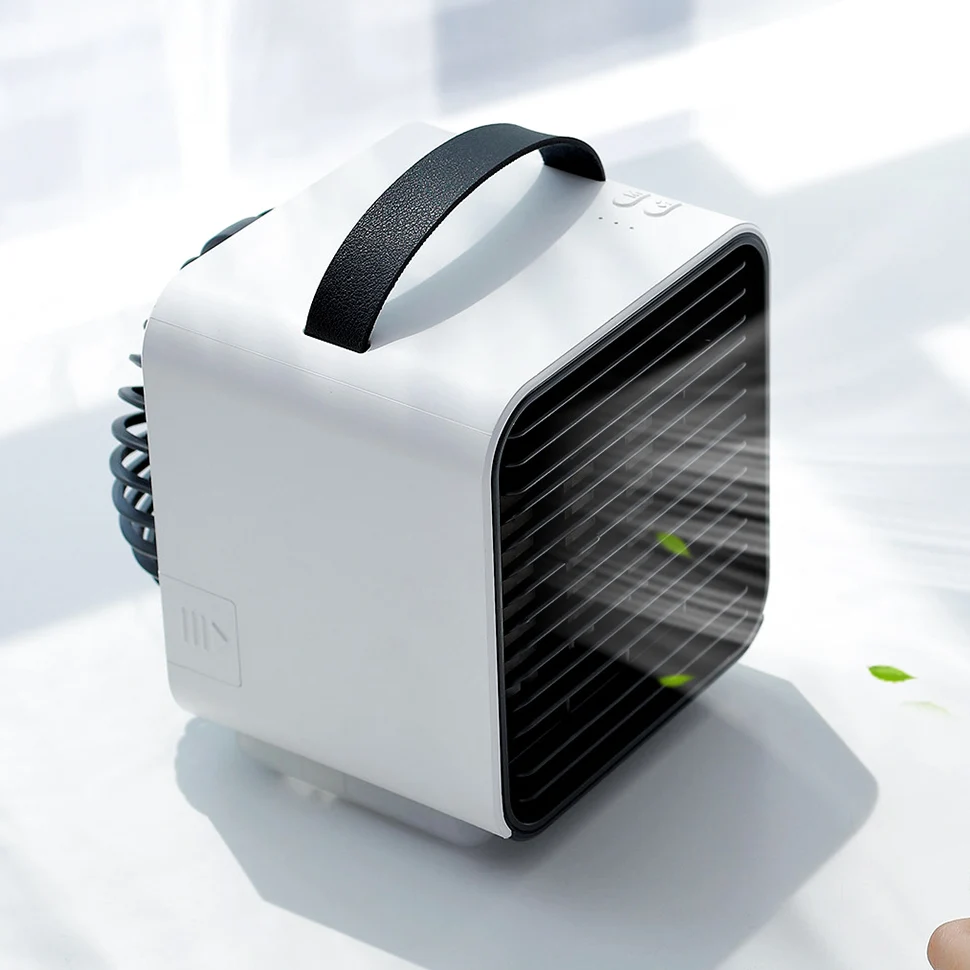 

SMARTDEVIL 3-Speed Mini Air Conditioner Negative Ion Fan Portable Handheld LED Light Desk Fans air Cooler Humidifier Cool Down