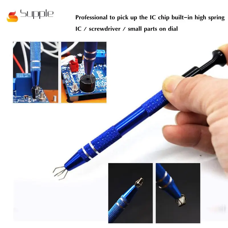 

Newest 4 Claws Metal Grabber,Clip Pick Up Tools Tiny Components Pick Up Tools,IC Chip Component Catchers Repair Tools