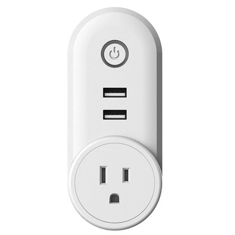 Умная Wi-Fi, вилка розетка с пульт дистанционного управления с USB приложение Управление таймер Функция Совместимость с Amazon Alexa и Google Home