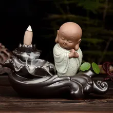 Quemador De Incienso держатель для благовоний и рукоделия керамический маленький Начинающий монах Буддийские принадлежности Лотос Копченый лист горелки