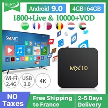 France IPTV Italy Arabic IPTV Subscription 1 Year QHDTV MX10 4+64G Android 9.0 IP TV Netherlands Sweden French Box IPTV Belgium