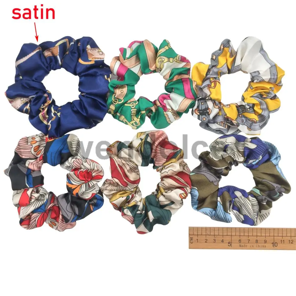 PJ033-6PCS 6 шт./партия, бархатные эластичные резинки для волос, резинки для волос для девочек, не складываются, леопардовые женские блестящие шифоновые Цветочные резинки - Цвет: PJ033-6PCS